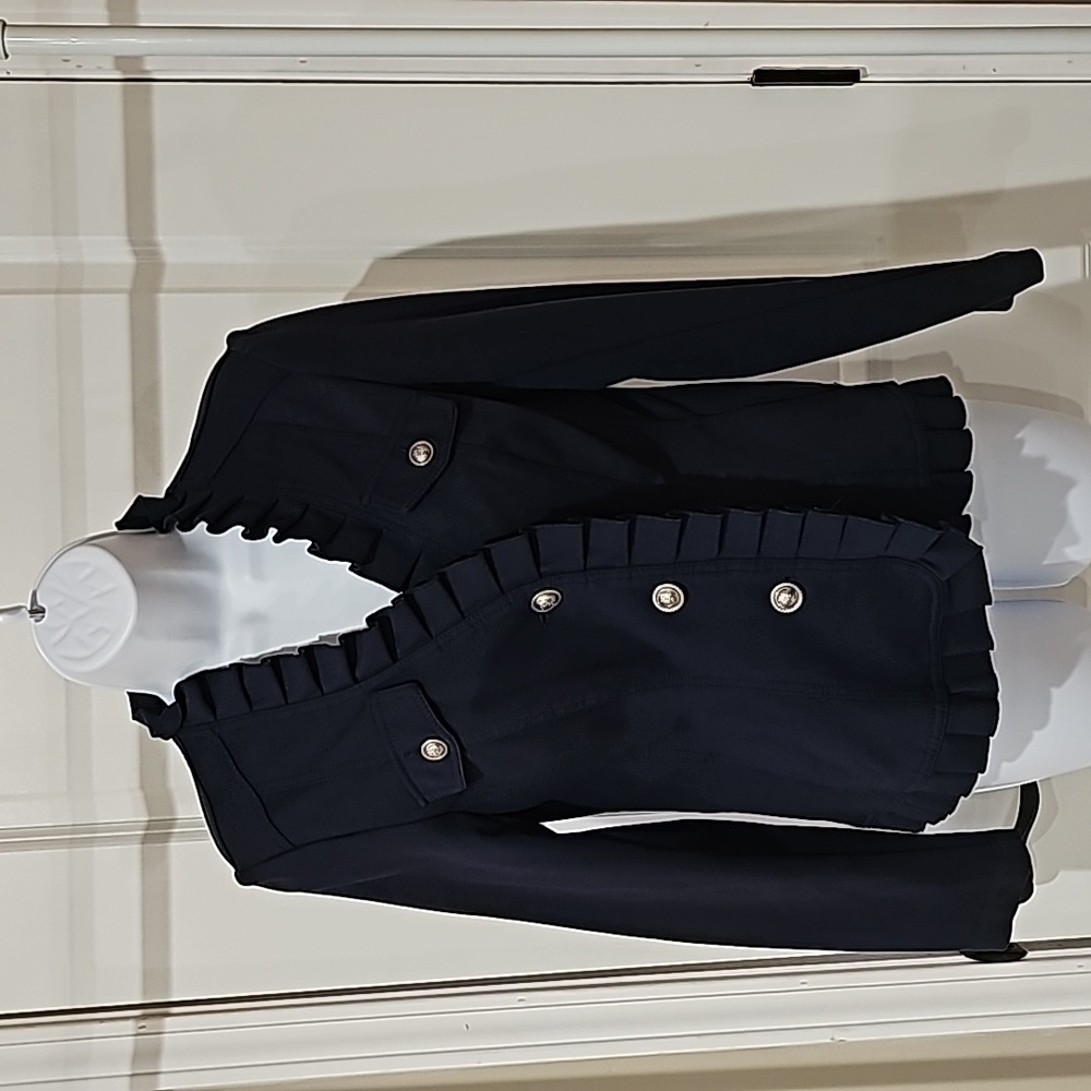 INC International Concepts Ruffle  trim military Jacket